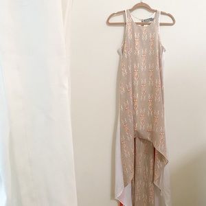 Asher by Fab’rik Taupe Pattern High Low Dress, S